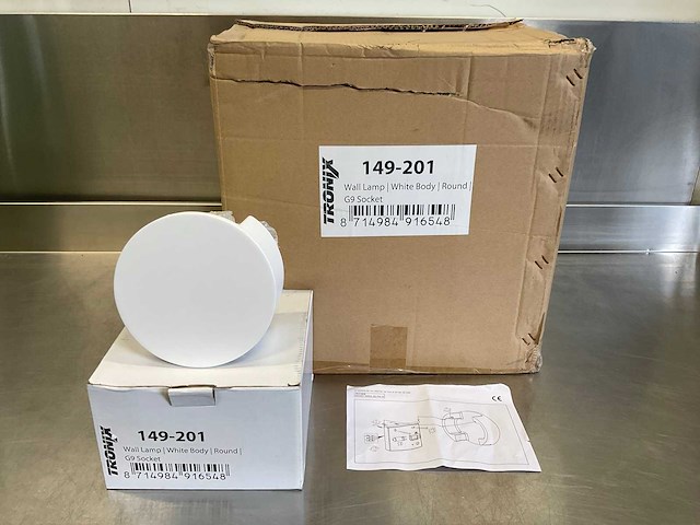 Tronix muurlamp - wit- rond 15 cm (12x) - afbeelding 1 van  7