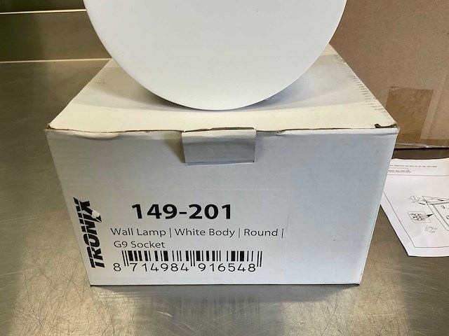 Tronix muurlamp - wit- rond 15 cm (12x) - afbeelding 2 van  7