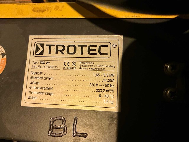 Trotec 3.3kw heater (2x) - afbeelding 5 van  5