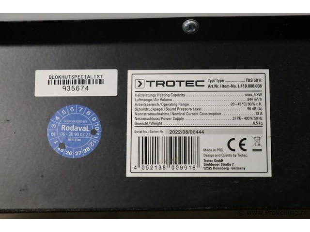 Trotec elektrische kachel tds 50 r 1.410.000.008 - afbeelding 5 van  7