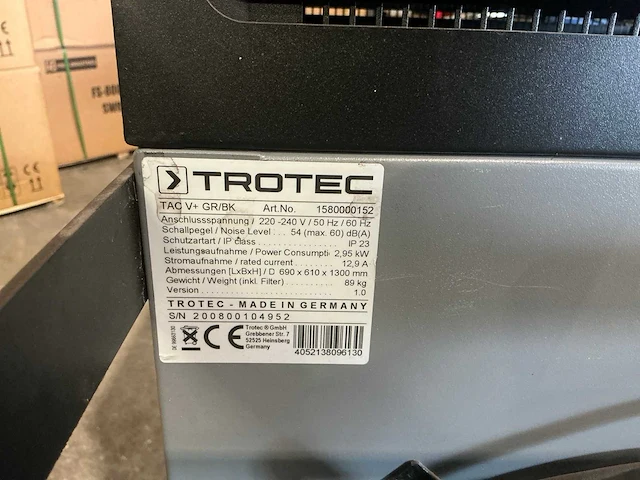 Trotec tac v+ luchtreiniger - afbeelding 5 van  5