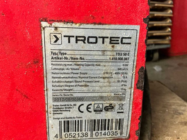 Trotec tds 50 heater - afbeelding 7 van  7