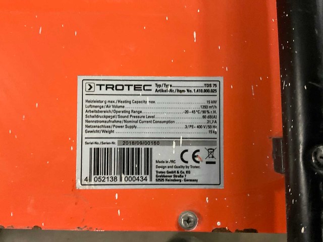 Trotec tds 75 heater - afbeelding 3 van  5