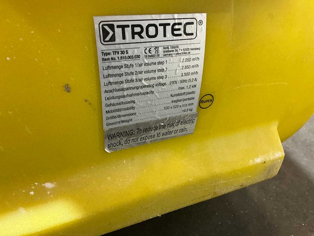 Trotec tfv30f ventilator - afbeelding 5 van  5