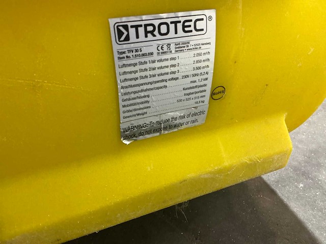 Trotec tfv30s ventilator - afbeelding 5 van  5