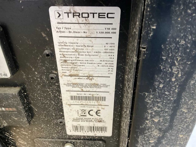 Trotec ttk 400 condensatiedroger / bouwdroger (2x) - afbeelding 6 van  9