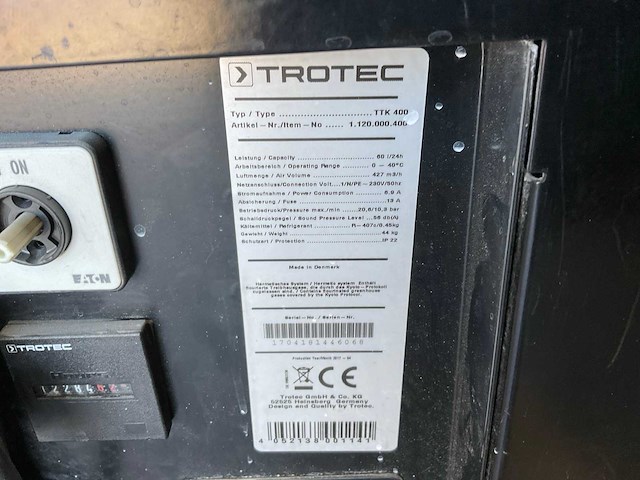 Trotec ttk 400 condensatiedroger / bouwdroger (2x) - afbeelding 8 van  9