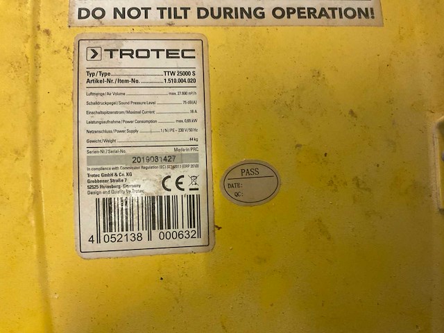 Trotec ttw 25000 s 2019081427 ventilator - afbeelding 7 van  7
