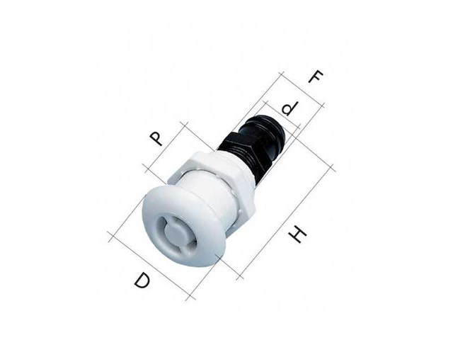 Tru - ontwerp ronde ventilatie voor zwartwatertanks 25 mm - aq4053 - afbeelding 1 van  2