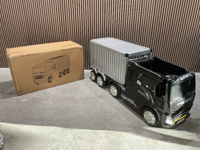 Truck champion zwart elektrische kindervrachtwagen - afbeelding 16 van  53