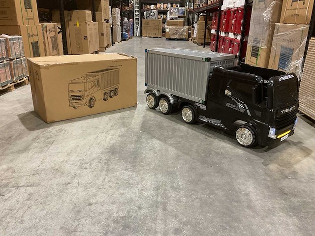 Truck champion zwart elektrische kindervrachtwagen - afbeelding 2 van  44