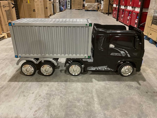 Truck champion zwart elektrische kindervrachtwagen - afbeelding 4 van  44