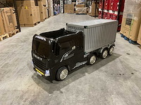 Truck champion zwart elektrische kindervrachtwagen - afbeelding 1 van  13