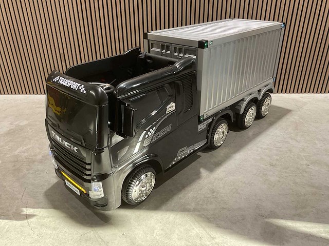 Truck champion zwart elektrische kindervrachtwagen - afbeelding 8 van  38
