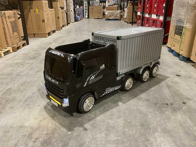 Truck champion zwart elektrische kindervrachtwagen - afbeelding 1 van  62