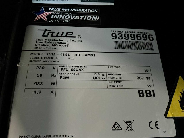 True tvm-48sl-hc-vm01 drankenkoeler - afbeelding 7 van  7