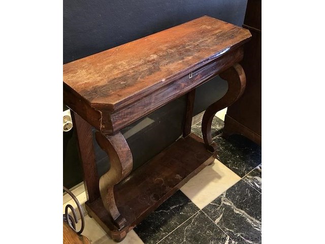 Trumeau met lade, mahoniehout, antiek - afbeelding 2 van  2