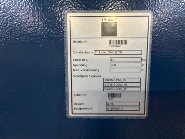 Trumpf - 2015 - trulaser 5040 - lasersnijmachine - liftmaster compact - afbeelding 13 van  17