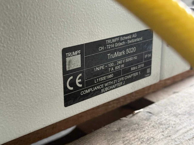 Trumpf - 2018 - trumark 5020 - laser graveermachine - afbeelding 6 van  8