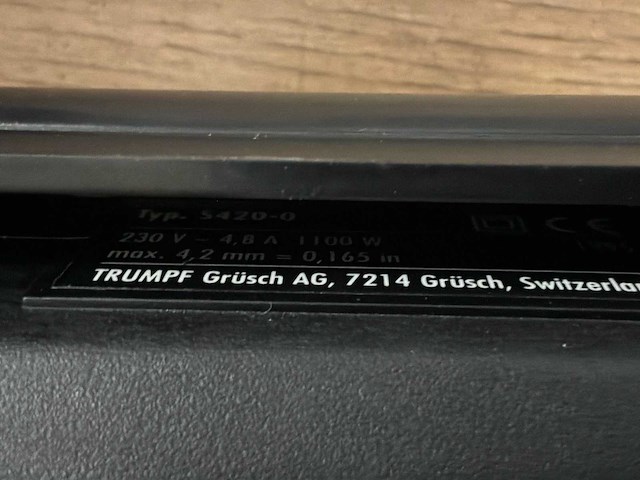 Trumpf s 420-0 elektrische plaatschaar - afbeelding 5 van  9