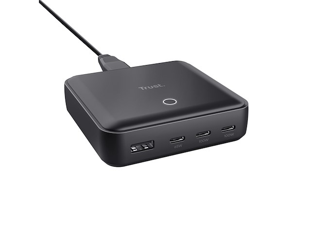 Trust maxo oplader vier poorten usb a/usb c zwart - afbeelding 1 van  6