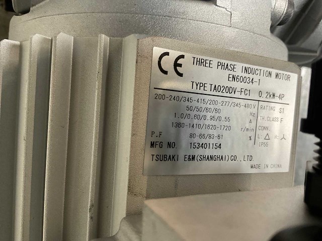 Tsubaki cmfa020 elektromotor met reductor (20x) - afbeelding 8 van  9