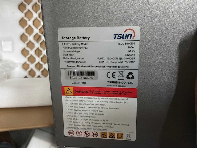 Tsun tsol-b100e-s 5 kwh lithium thuisbatterij - afbeelding 2 van  3