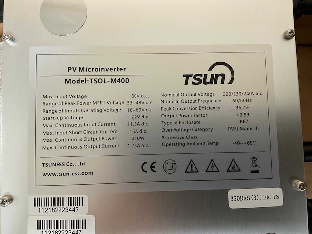 Tsun tsol-m400 micro-omvormer (10x) - afbeelding 2 van  2