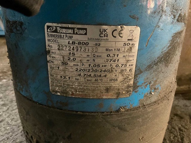 Tsurumi lb-800 dompelpomp - afbeelding 2 van  3