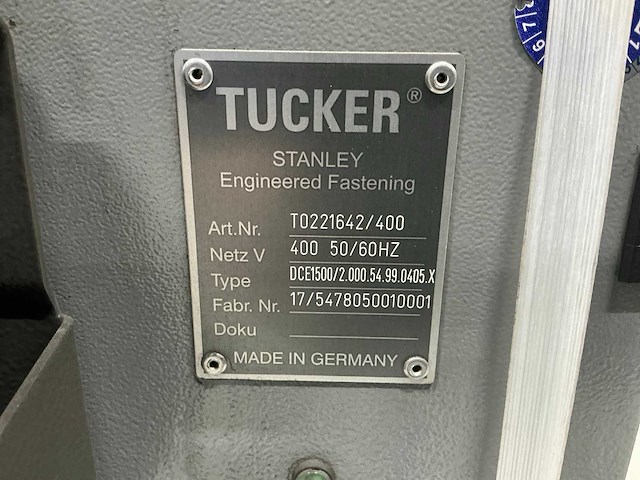 Tucker dce1500/2.000.54.99.0405.x diverse lasmachines - afbeelding 2 van  9