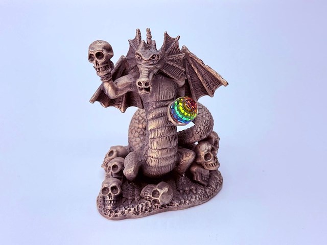 Tudor mint england - dragon statuette met zilver vergoten - afbeelding 1 van  6