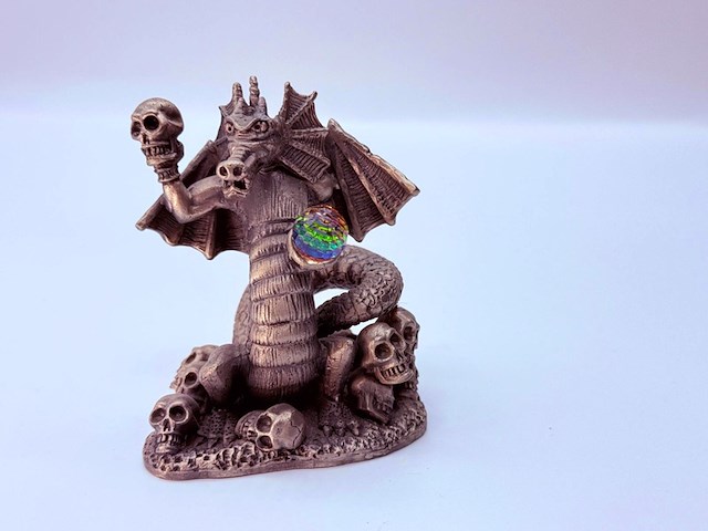 Tudor mint england - dragon statuette met zilver vergoten - afbeelding 2 van  6