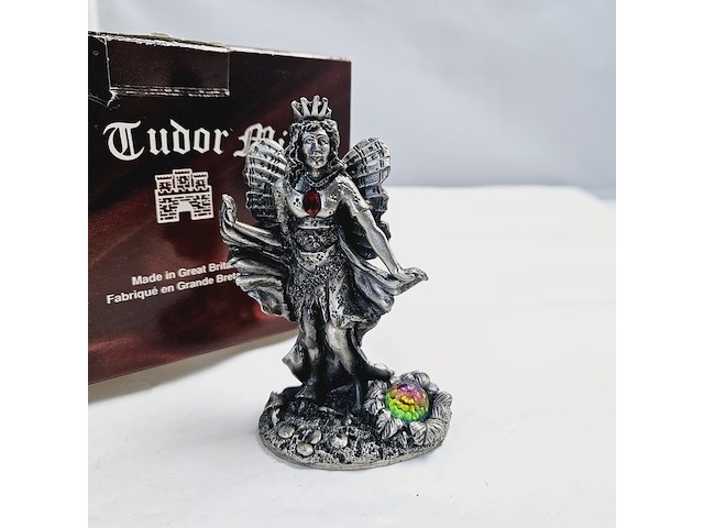 Tudor mint england - fairy queen statuette met zilver vergoten - afbeelding 1 van  8