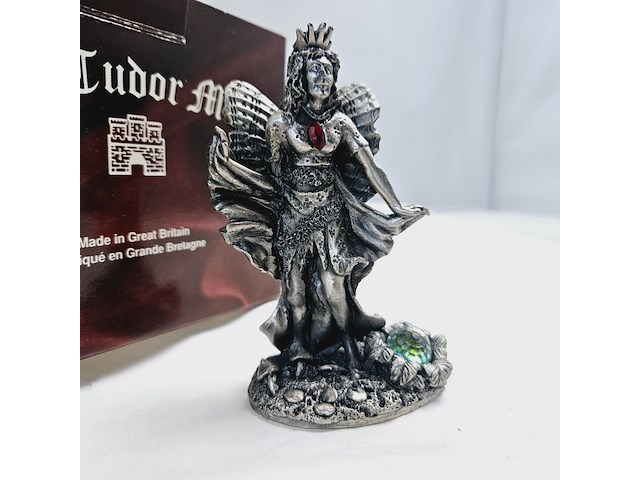 Tudor mint england - fairy queen statuette met zilver vergoten - afbeelding 3 van  8