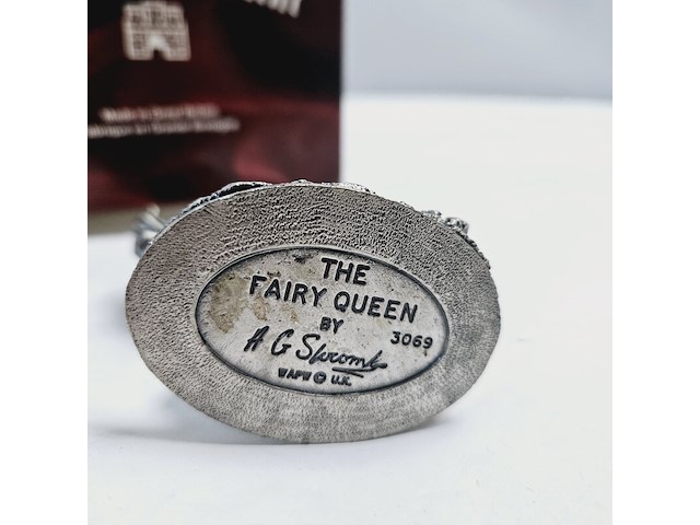 Tudor mint england - fairy queen statuette met zilver vergoten - afbeelding 8 van  8