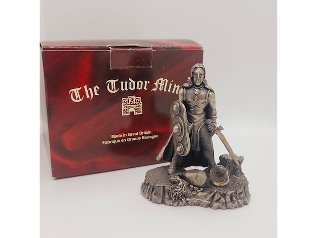 Tudor mint england - sir gawain statuette met zilver vergoten - afbeelding 2 van  9