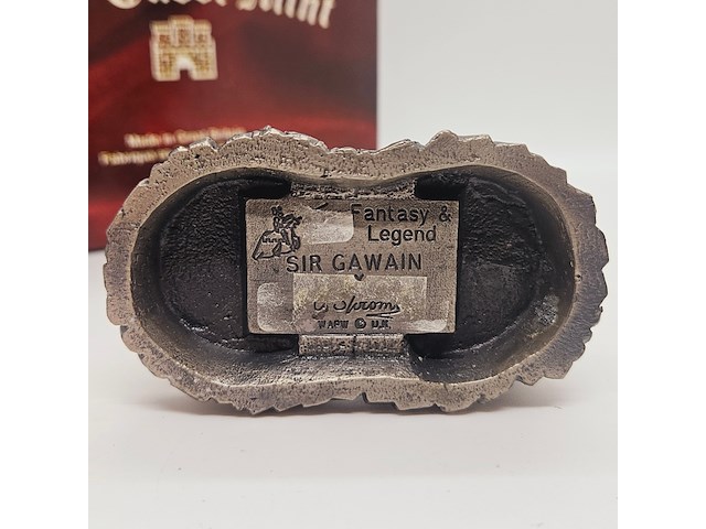 Tudor mint england - sir gawain statuette met zilver vergoten - afbeelding 7 van  9