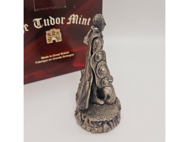 Tudor mint england - sir gawain statuette met zilver vergoten - afbeelding 8 van  9