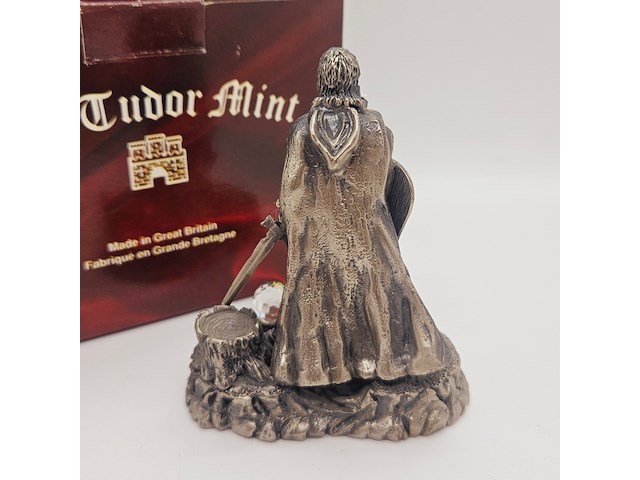 Tudor mint england - sir gawain statuette met zilver vergoten - afbeelding 9 van  9