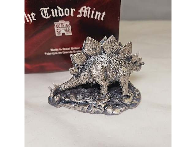 Tudor mint england - stegosaurus statuette met zilver vergoten - afbeelding 6 van  7