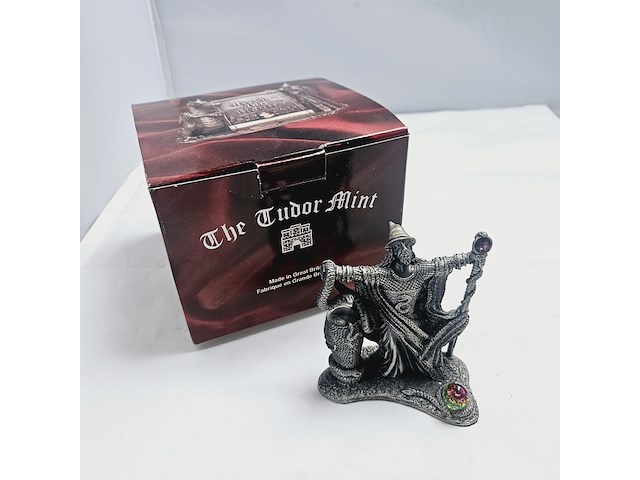 Tudor mint england - wizard statuette met zilver vergoten - afbeelding 1 van  7