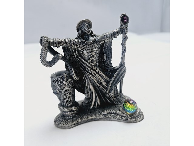 Tudor mint england - wizard statuette met zilver vergoten - afbeelding 2 van  7