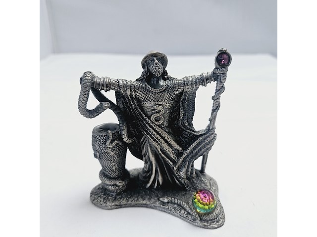 Tudor mint england - wizard statuette met zilver vergoten - afbeelding 3 van  7