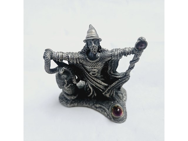 Tudor mint england - wizard statuette met zilver vergoten - afbeelding 4 van  7