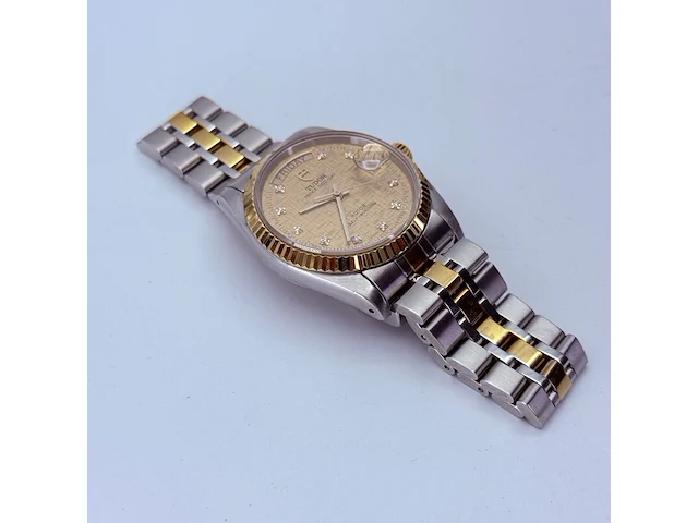 Tudor prince date+day rotor automatisch horloge met diamanten - afbeelding 2 van  15