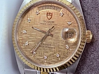 Tudor prince date+day rotor automatisch horloge met diamanten