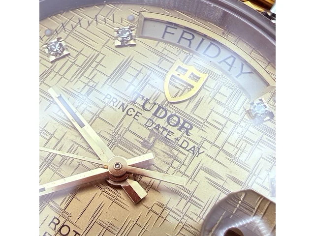 Tudor prince date+day rotor automatisch horloge met diamanten - afbeelding 12 van  15
