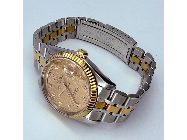 Tudor prince date+day rotor automatisch horloge met diamanten - afbeelding 14 van  15