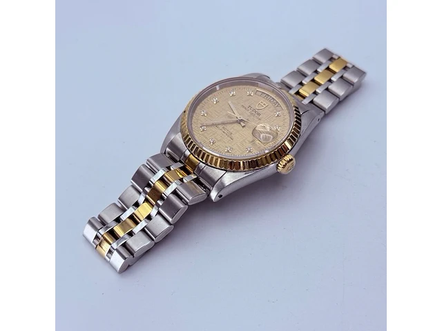 Tudor prince date+day rotor automatisch horloge met diamanten - afbeelding 15 van  15