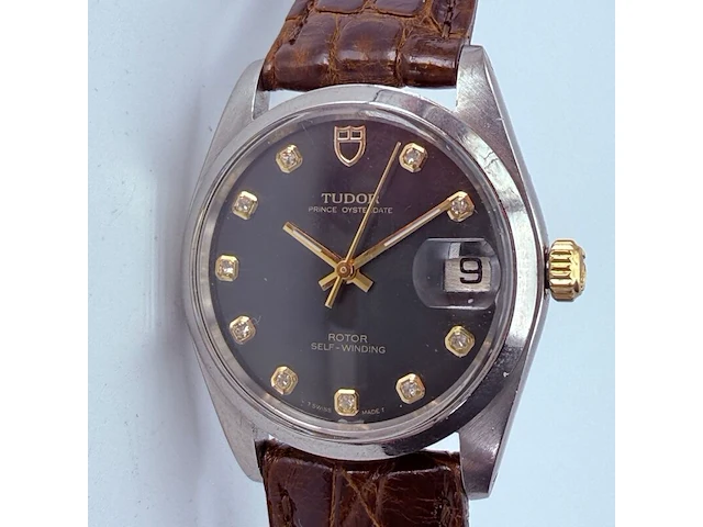 Tudor prince oysterdate rotor automatisch horloge met diamanten indexen - afbeelding 1 van  13